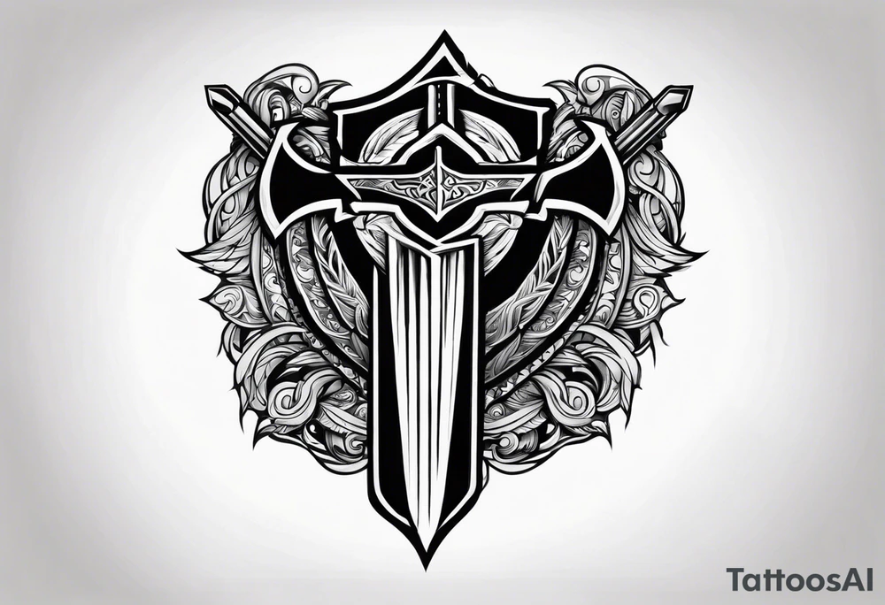 Valhalla sword shield tattoo idea