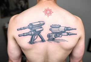 Watcher and burrower machines from horizon forbidden west in full colour as a forearm wraparound tattoo idea