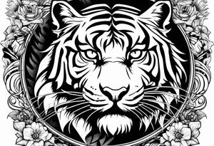 Tiger mauling a cat tattoo idea