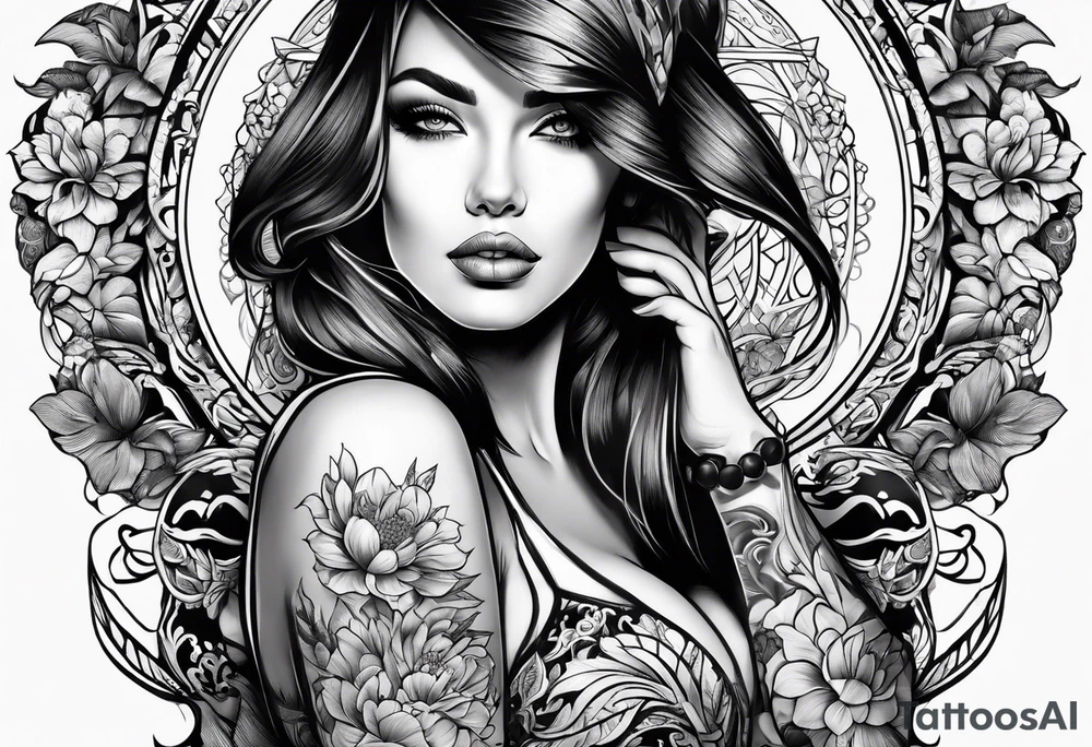 woman with boobs tattoo idea
