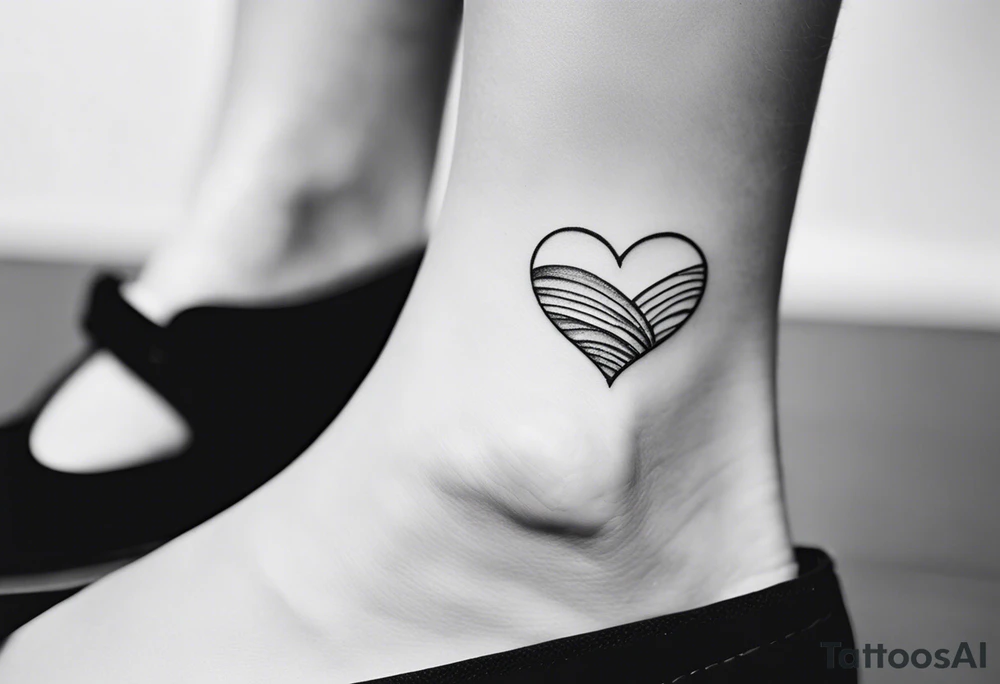 small feminine unique minimalist tattoo on ankle symbolizing love and family tattoo idea