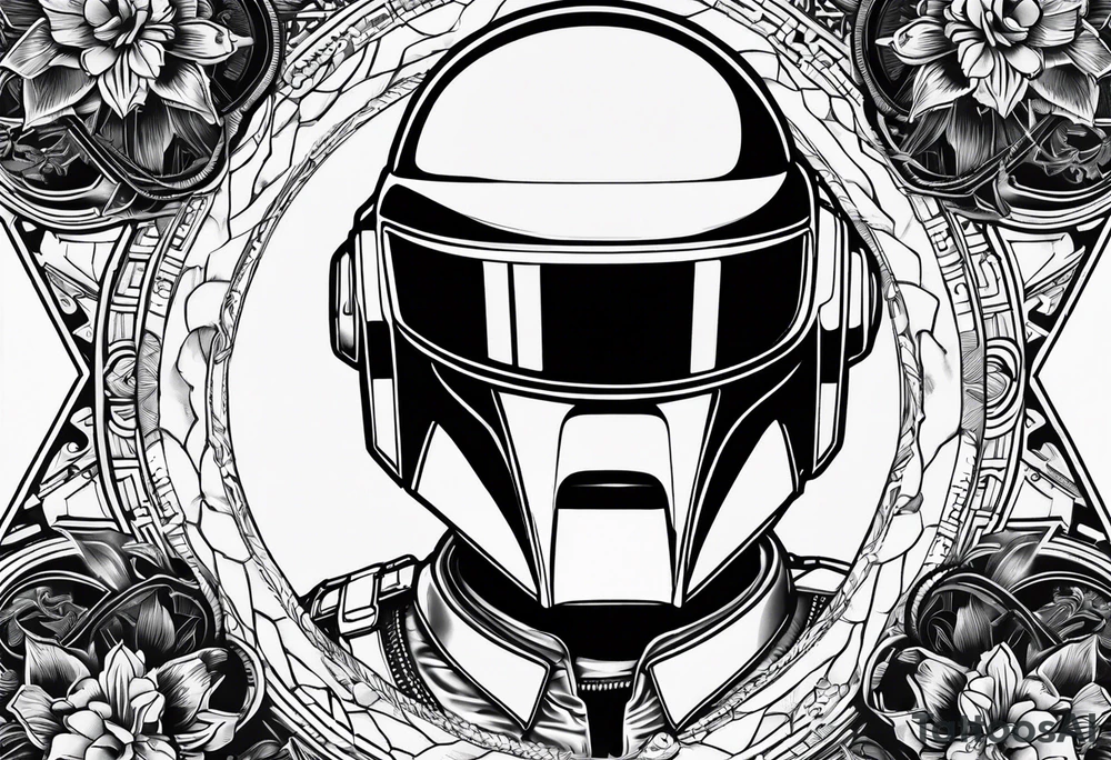daft punk band from top to bottom tattoo idea