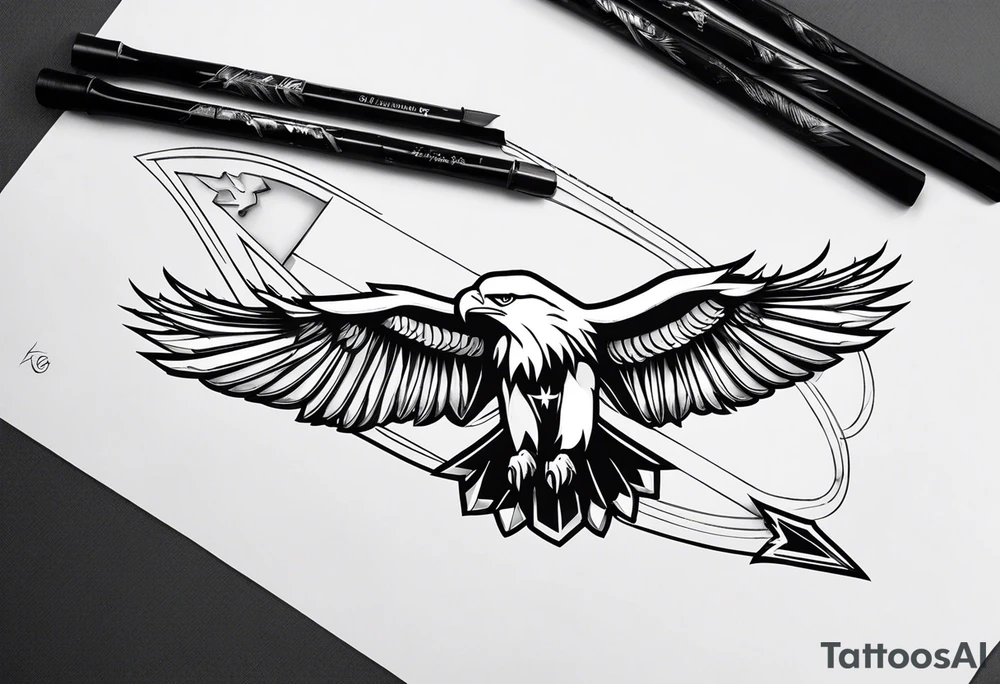 Arrow with the arrow head a bald eagle tattoo idea