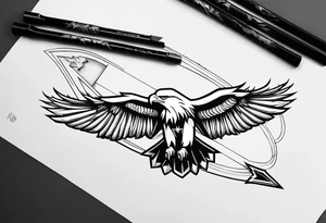 Arrow with the arrow head a bald eagle tattoo idea