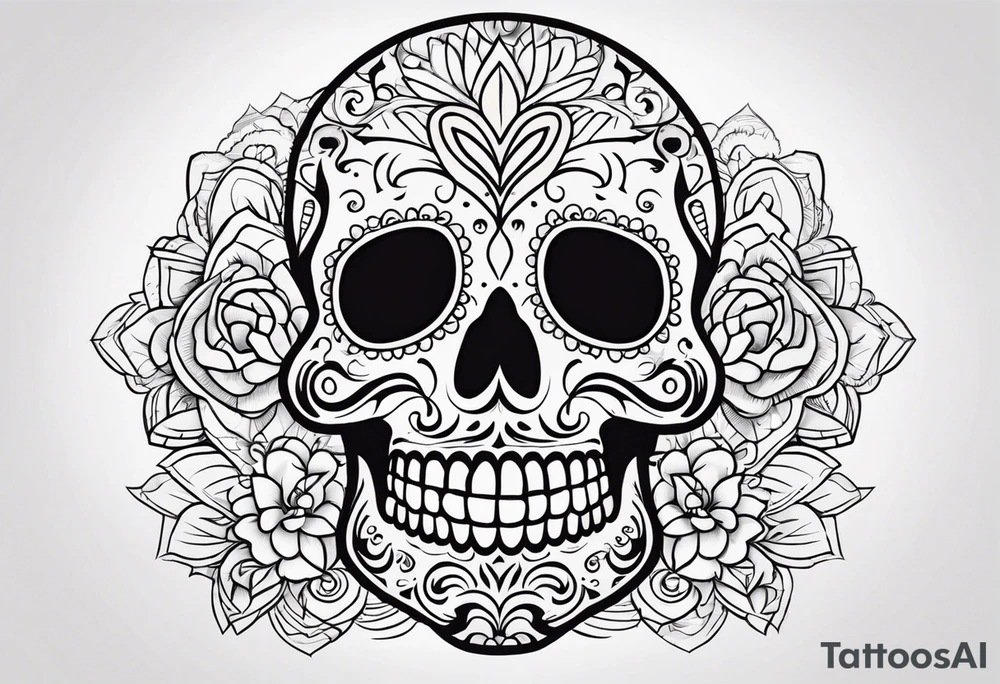 Sugar skull tattoo idea