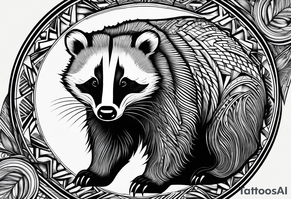 A badger in fractals tattoo idea