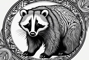 A badger in fractals tattoo idea