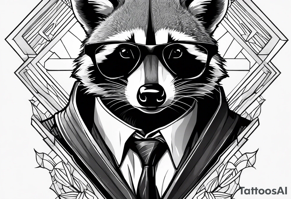 raccoon wearing a Superman tshirt tattoo idea