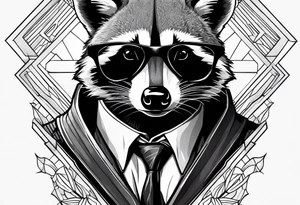 raccoon wearing a Superman tshirt tattoo idea