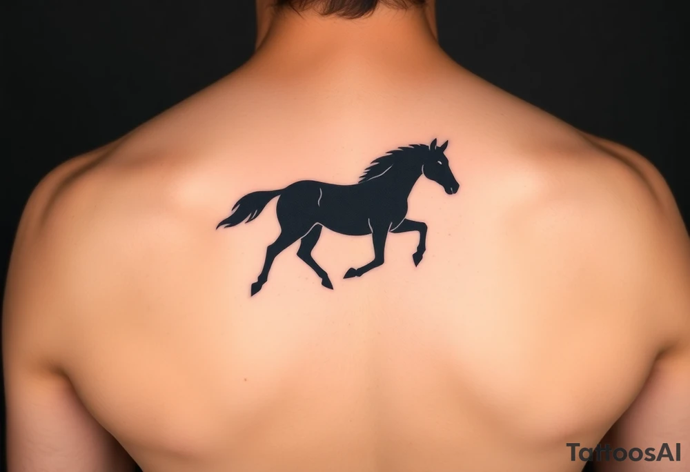 horse silhouette tattoo idea