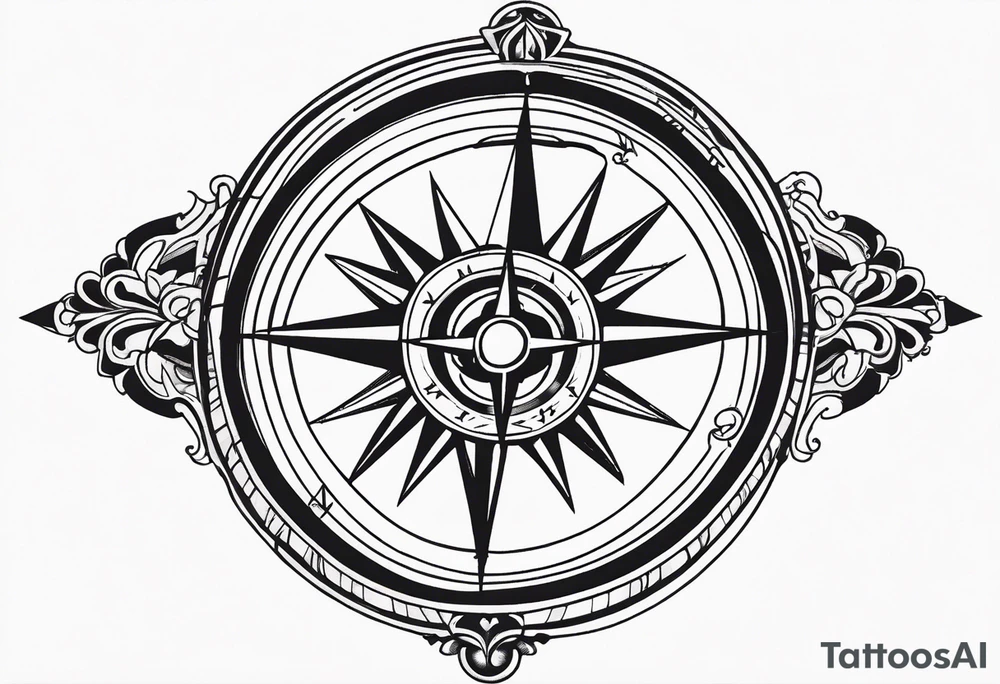 Vintage Compass Design tattoo idea