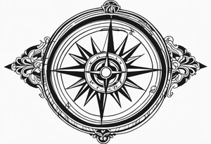 Vintage Compass Design tattoo idea