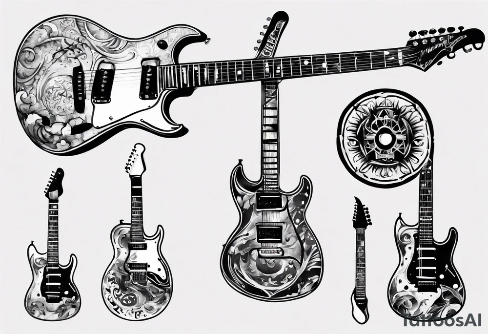electric guitar tattoo idea