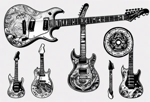 electric guitar tattoo idea