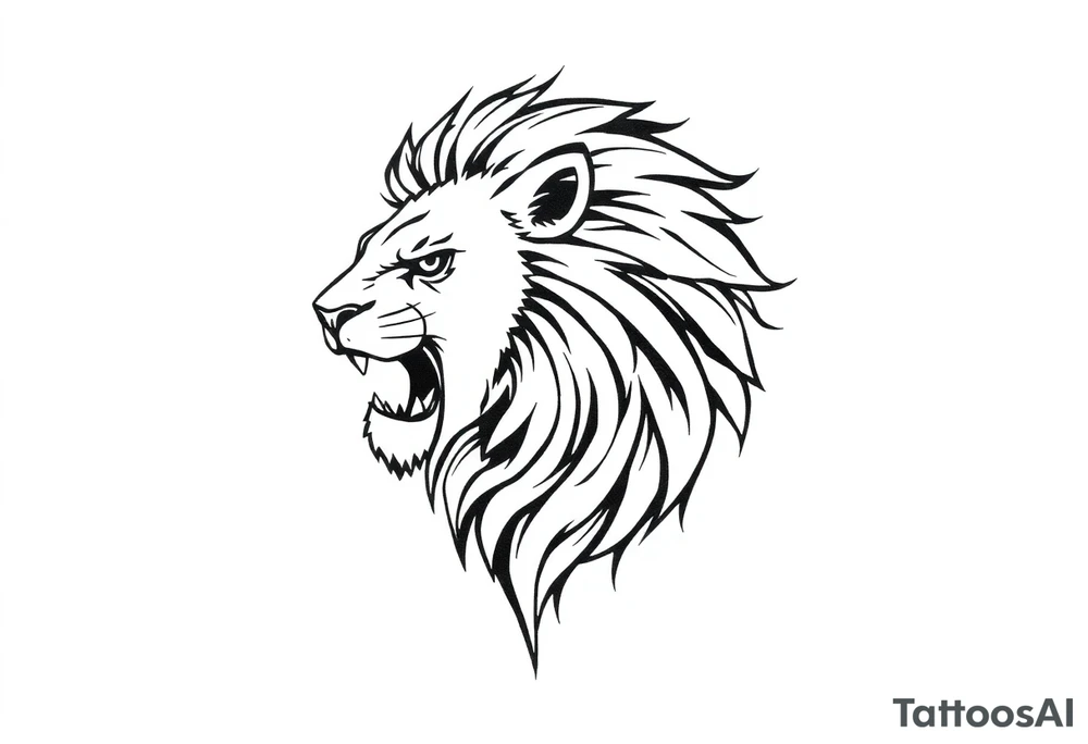 powerful lion tattoo idea