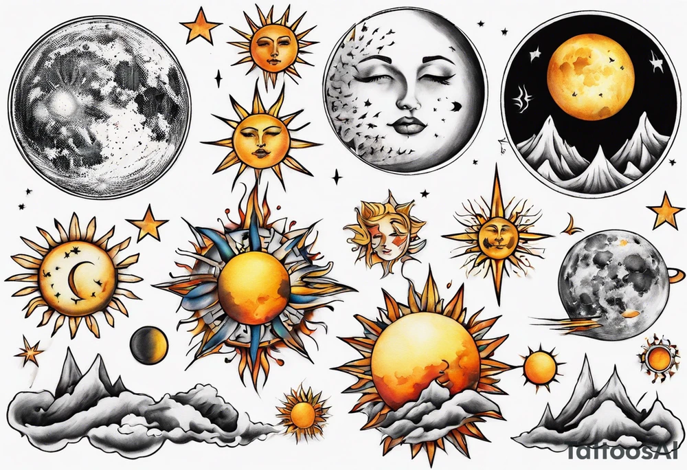 sonne und mond tattoo idea