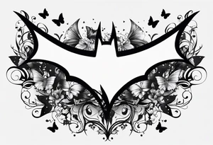 Small Batman symbol with butterflies all around it for a forearm tattoo tattoo idea
