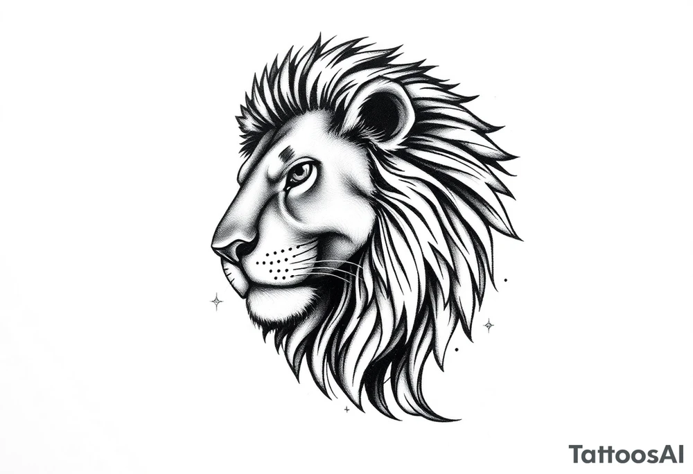 majestic lion tattoo idea