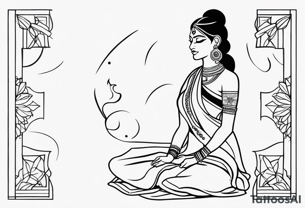 indian woman tattoo idea