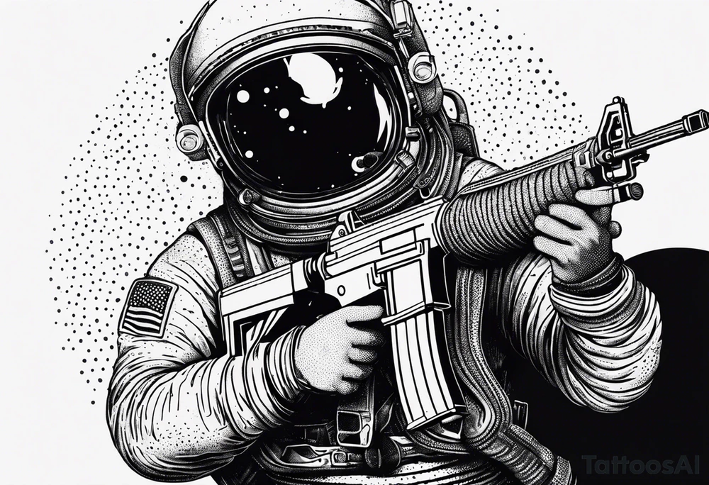 Astronaut Tries to Kill Himself with a Gun tattoo idea