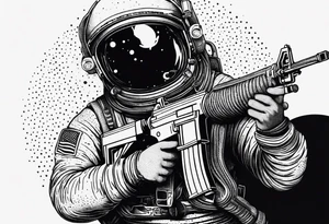 Astronaut Tries to Kill Himself with a Gun tattoo idea