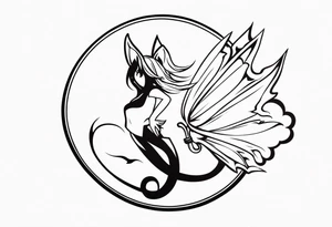 A fairy with a tail that is the fairy in the Fairy Tail anime guild logo tattoo idea