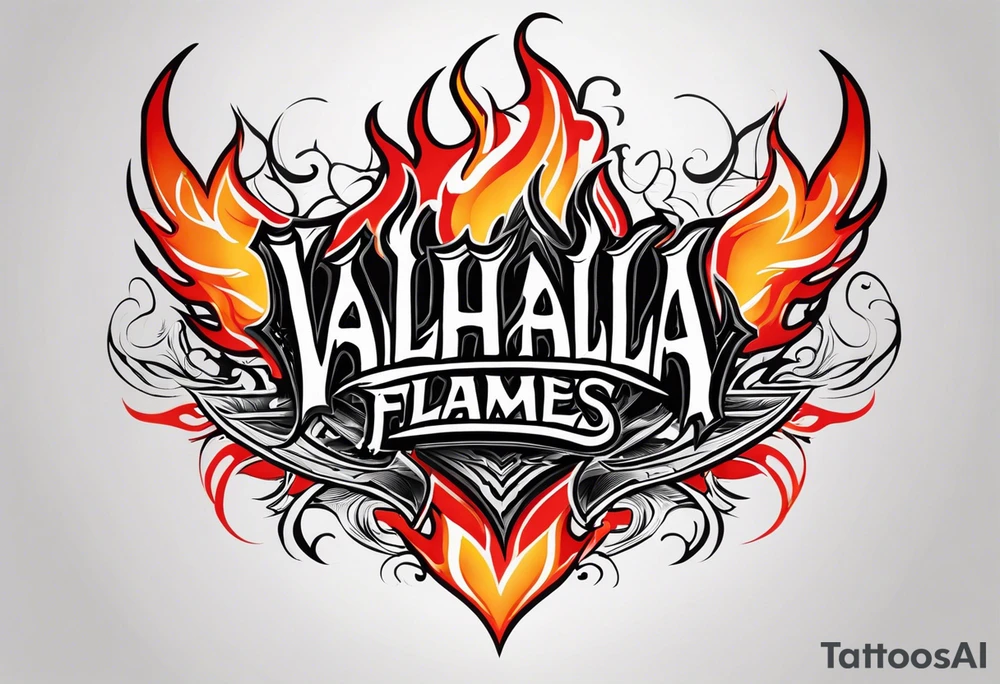 Valhalla flames tattoo idea