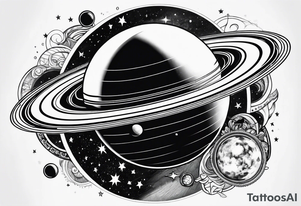 Saturn with infinity symbols tattoo idea