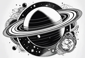 Saturn with infinity symbols tattoo idea