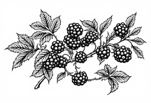 American traditional style Blackberry vine in a line tattoo idea
