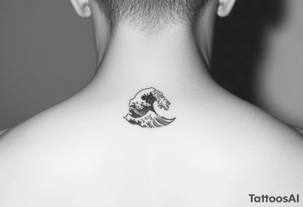 A minimalist tattoo the wave emoticon tattoo idea