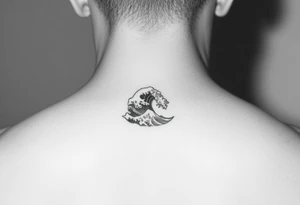 A minimalist tattoo the wave emoticon tattoo idea