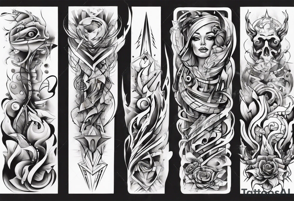 abstract tattoo for full arms tattoo idea