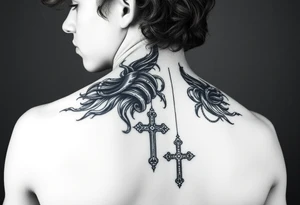 i want a picture of a teenage boy around 17 thats mix and has curly hair falling into the ebassy but jesus reaching down grabbing his hand with a cross in the mix tattoo idea