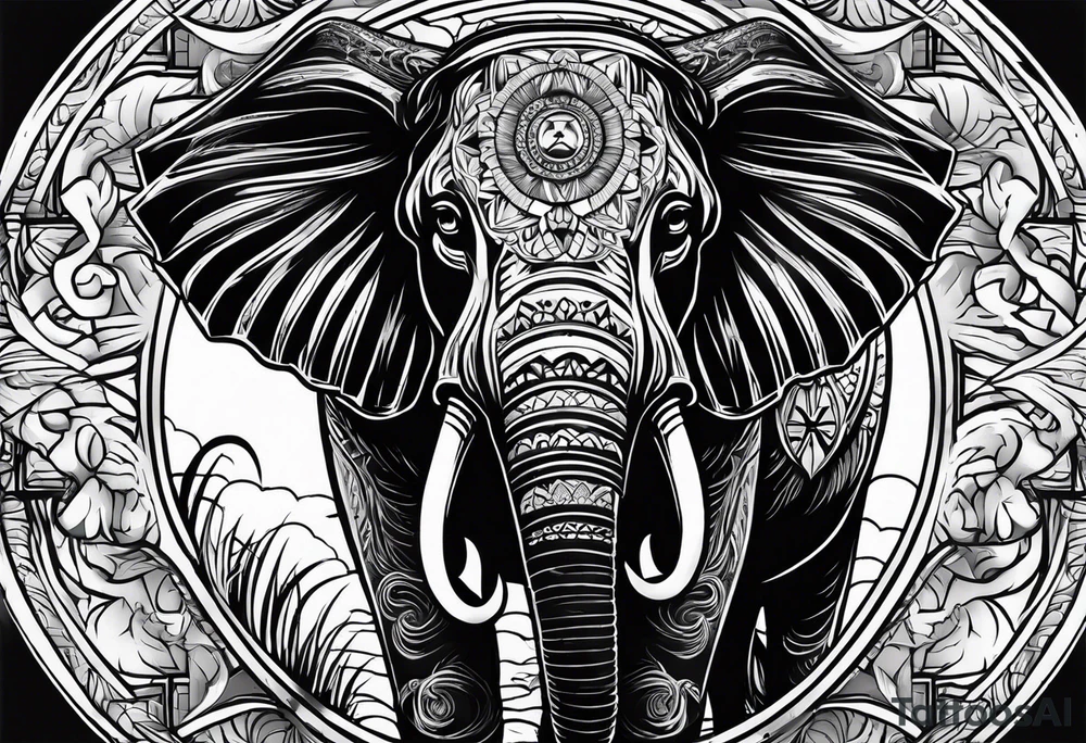 Wildlife theme and background with a Christian cross tattoo idea
