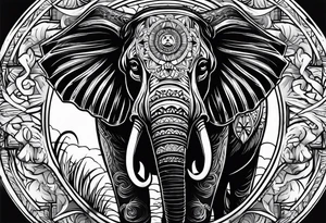 Wildlife theme and background with a Christian cross tattoo idea