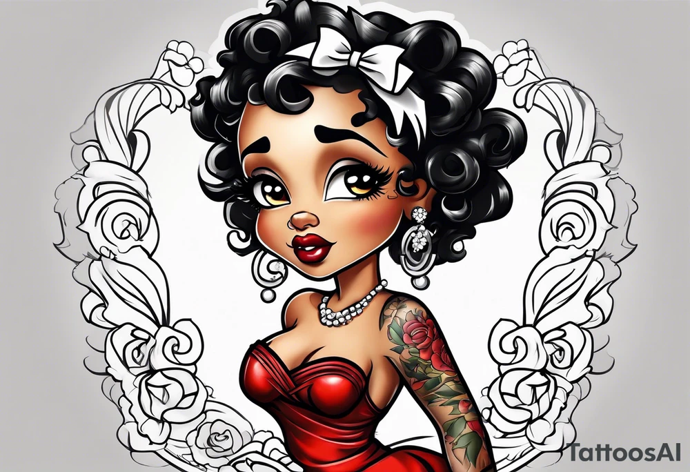 African american betty boop tattoo idea