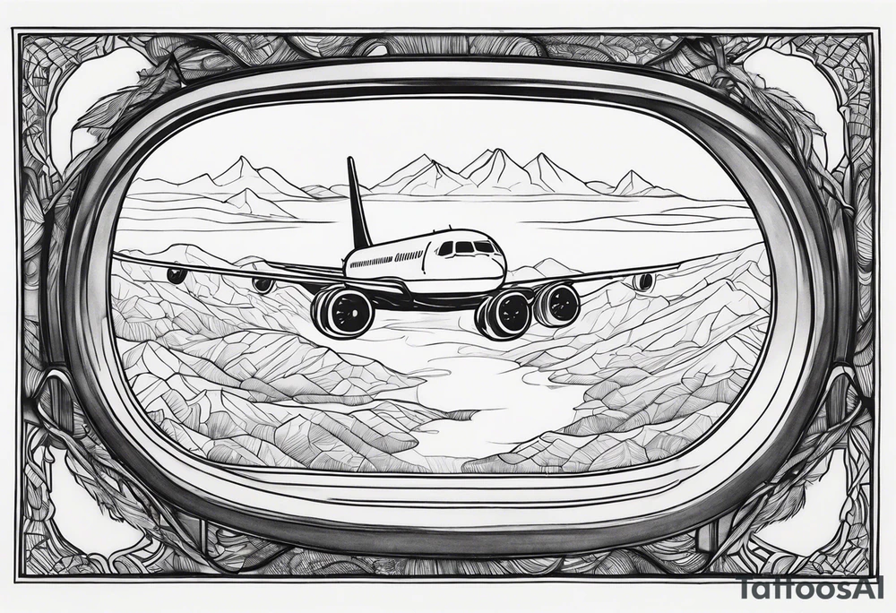 view from airplane window tattoo idea