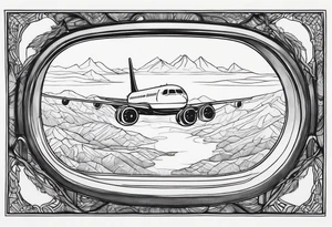 view from airplane window tattoo idea