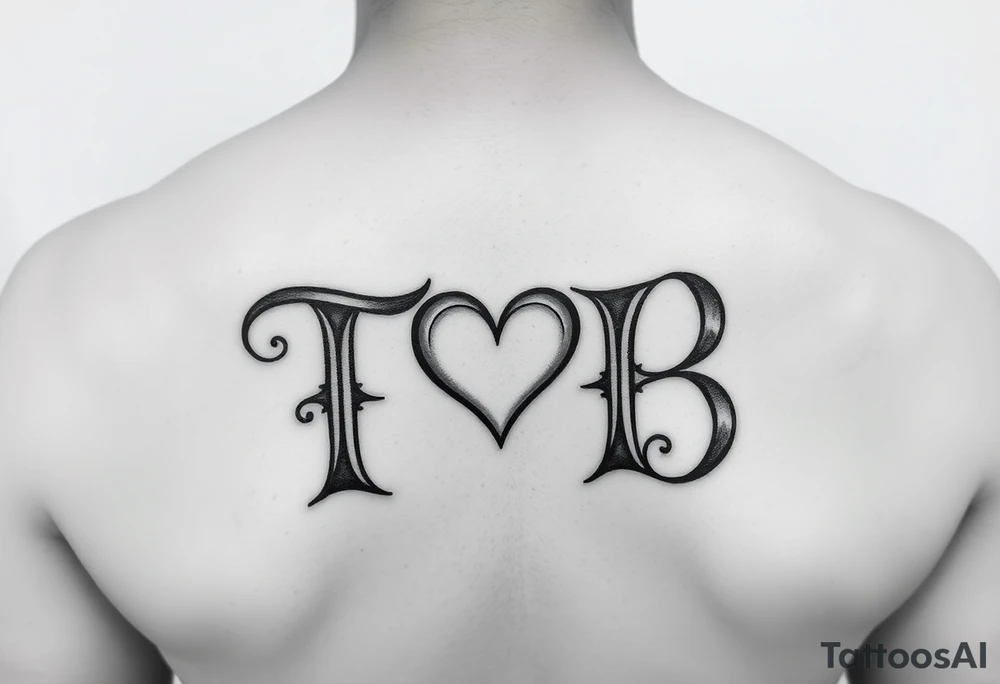 The letters TB with a heart in B remembrance B of my grandmother tattoo idea