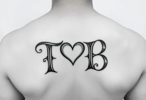 The letters TB with a heart in B remembrance B of my grandmother tattoo idea