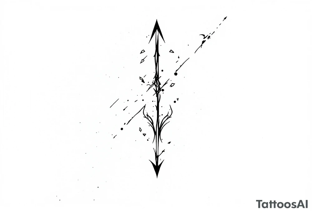 one  arrow  that look down tattoo idea
