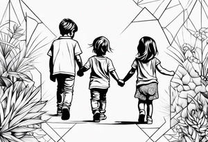little 
1 boy 1 girl 1 toddler girl walking tattoo idea