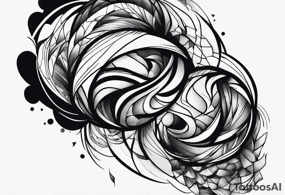 extreme fragmented anger pain on elbow tattoo idea