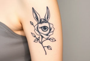 donkey rose and eyeball tattoo idea