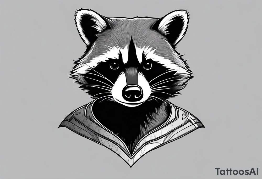 raccoon wearing a Superman t-shirt tattoo idea