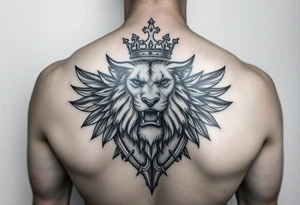 I have my name in fancy letters on my chest with a crown. I'd like to ad a left should tattoo of a roaring lion, and i want it to be a coat of armor. Kingly and heavenly armor tattoo idea