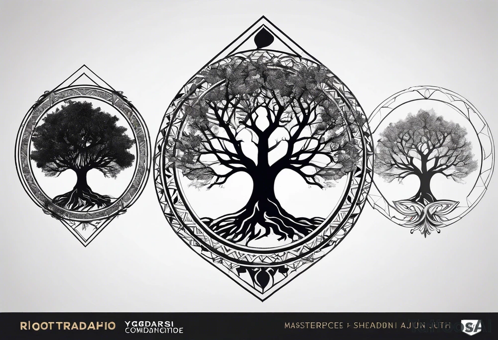 minimal Yggdrasil with roots
3 line triangles behind tattoo idea