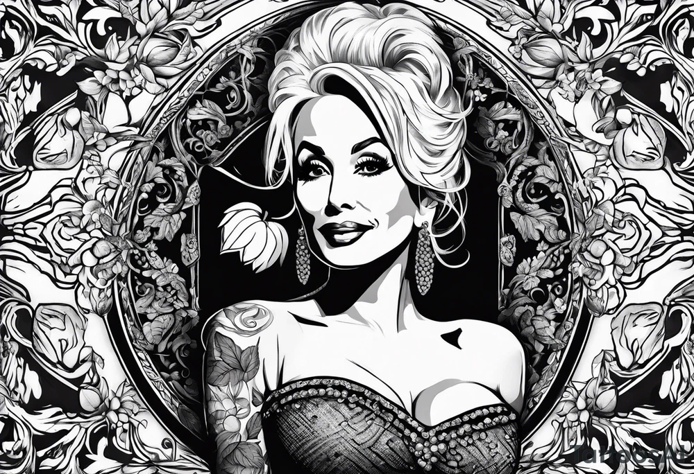 Dolly Parton holding an acorn tattoo idea