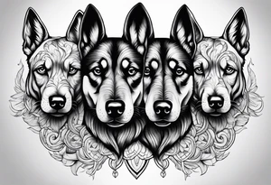 A three headed dog tattoo idea